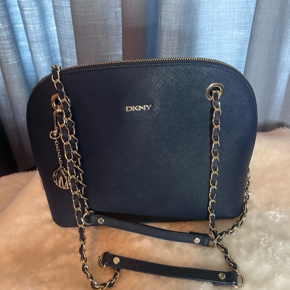 DKNY Blue Leather Shoulder Bag